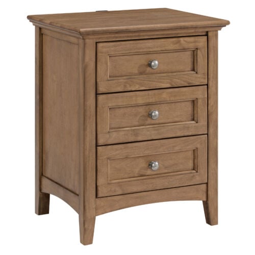 McKenzie 3 Drawer Large Nightstand in Pecan Finish
