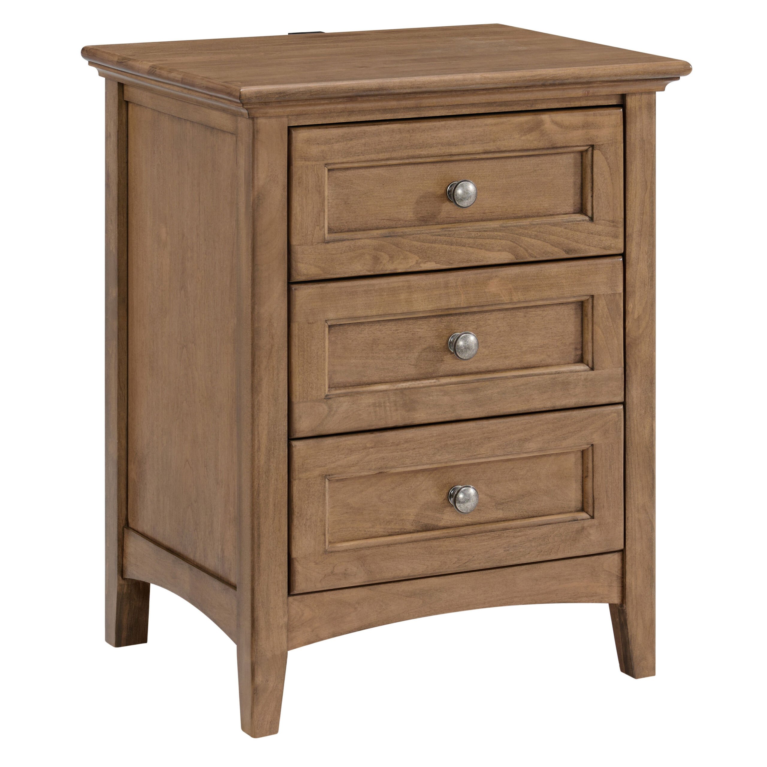 McKenzie 3 Drawer Large Nightstand in Pecan Finish