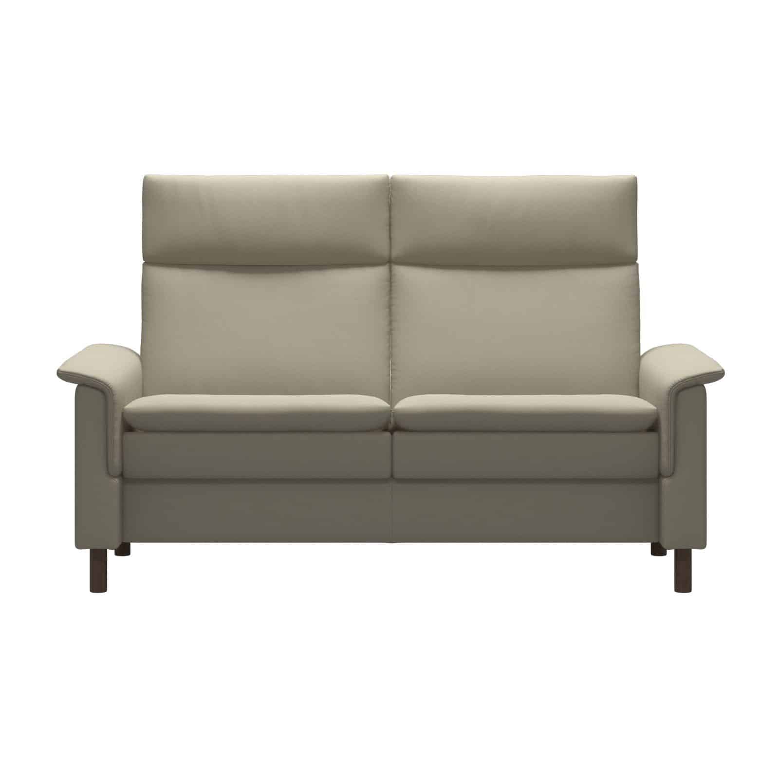Aurora Paloma Light Grey Leather Love Seat