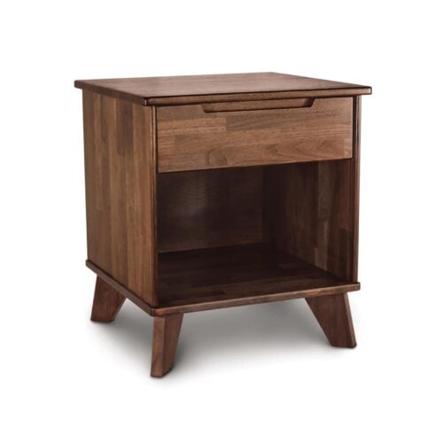 Linn Walnut 1 Drawer Enclosed Shelf Nightstand