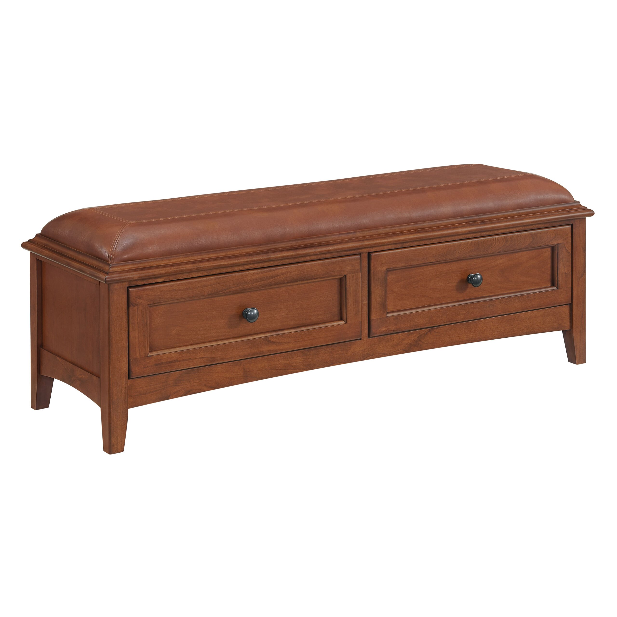 McKenzie 2 Drawer Bench in Cherry Finish