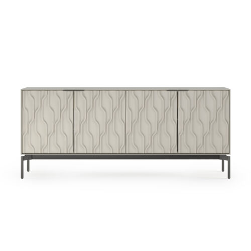 Mesa Cabinet in Stone with Brushed Carbon base