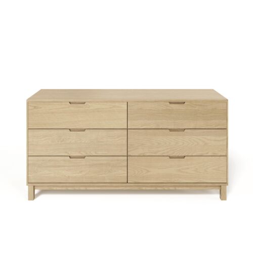 Oslo 6 Drawer Dresser in Bright Oak Finish