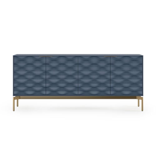 Ripple Storage Cabinet in Ocean with brushed brass base